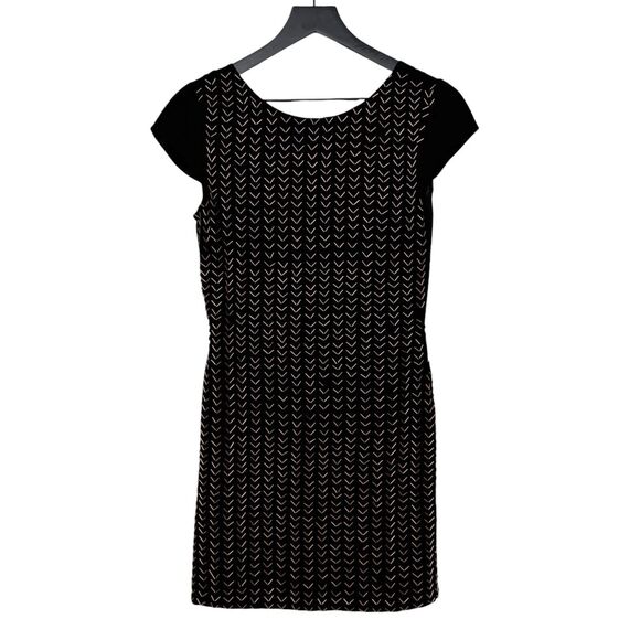 6 Shore Road Black Beaded Mini Dress Size Small Short‎ Sleeve Low Back - Picture 1 of 15